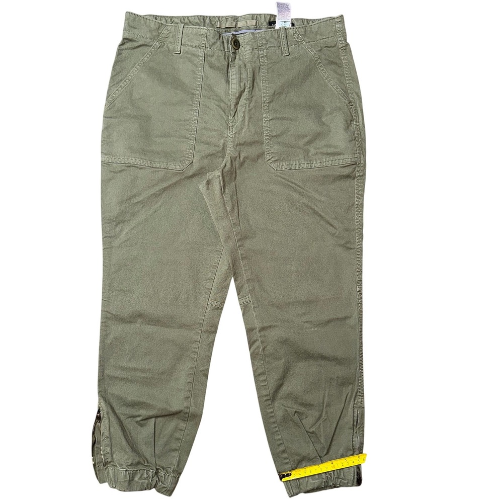 Banana Republic Womens Olive Green Cargo Jogger Pants Ankle Zip Size 14S Utility